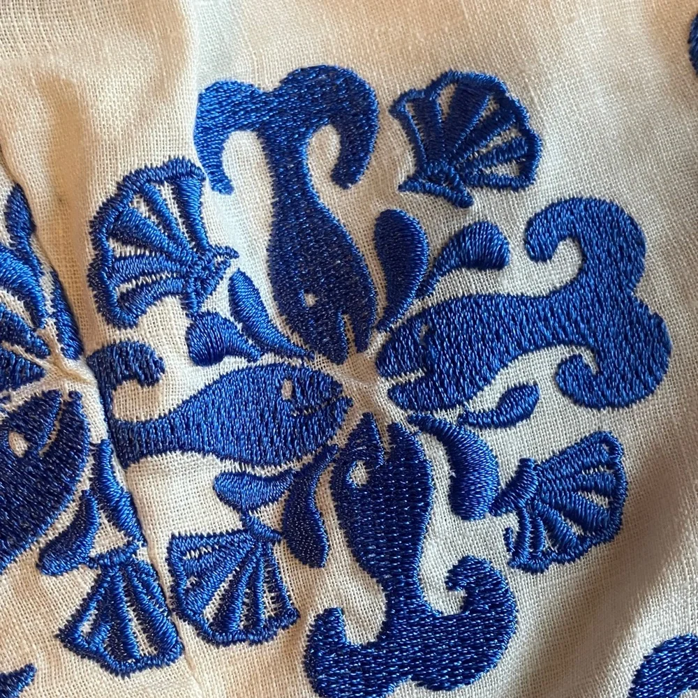 Lilly Pulitzer strapless linen blend fish embroidered dress - Picture 6 of 13